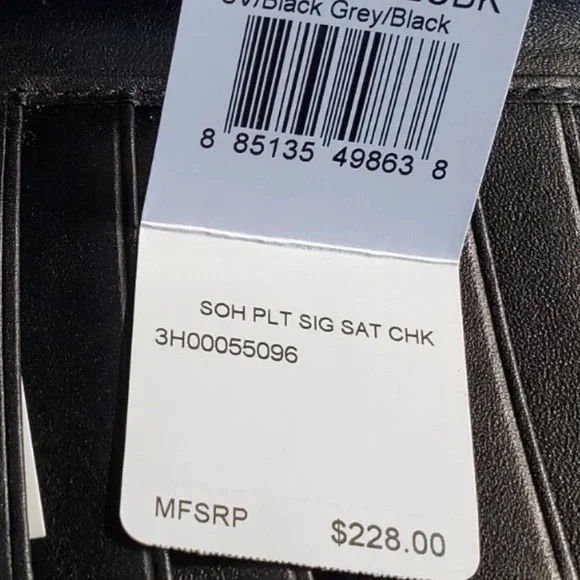 Coach Soho pleated signature Leather trifold Black and Gray check Wallet - Picture 10 of 10